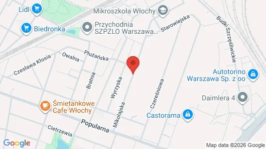 Apartments for rent i Warszawa Włochy - kort over placeringen