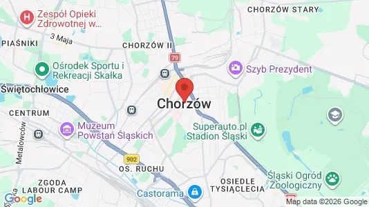 Apartments for rent i Chorzów - kort over placeringen