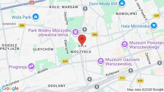 Apartments for rent i Warszawa Wola - kort over placeringen
