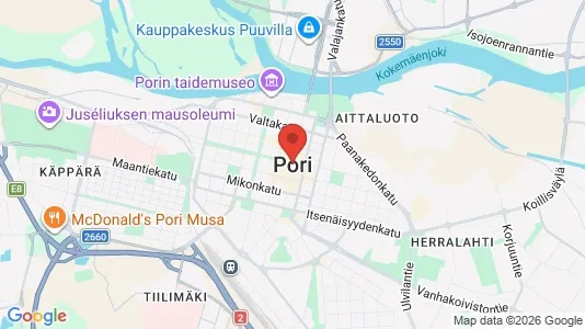 Houses for rent i Pori - kort over placeringen