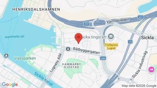 Apartments for rent i Hammarbyhamnen - kort over placeringen