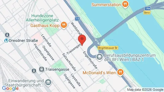 Apartments for rent i Vienna Brigittenau - kort over placeringen