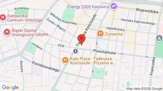 Apartments for rent i Katowice - kort over placeringen