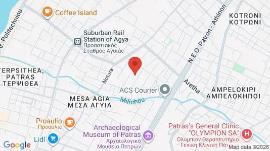 Apartments for rent i Patras - kort over placeringen
