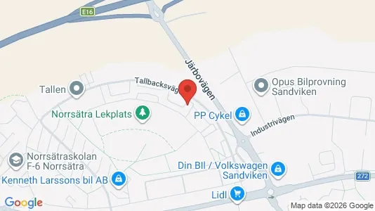 Apartments for rent i Sandviken - kort over placeringen