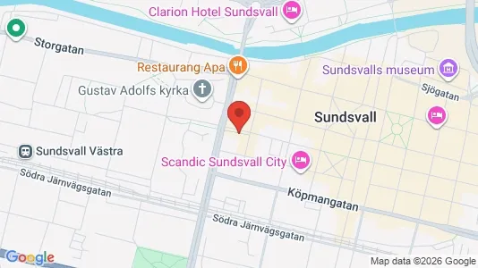 Apartments for rent i Sundsvall - kort over placeringen