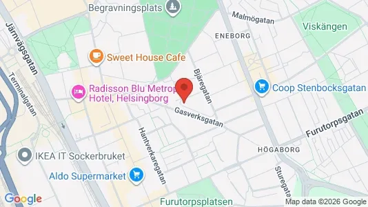 Apartments for rent i Helsingborg - kort over placeringen