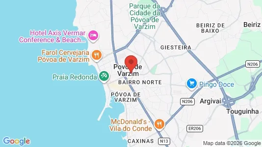 Apartments for rent i Póvoa de Varzim - kort over placeringen