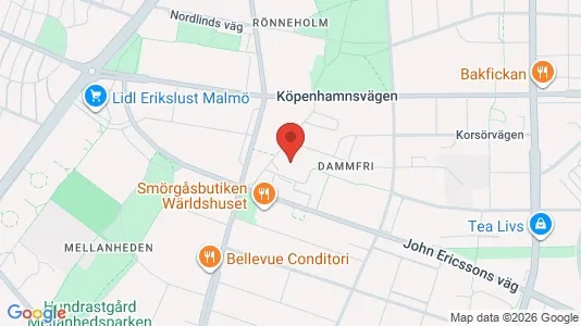 Apartments for rent i Malmö City - kort over placeringen