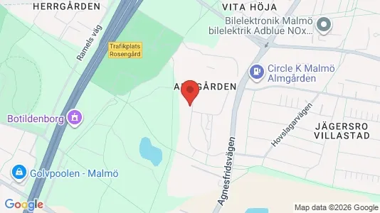 Apartments for rent i Husie - kort over placeringen