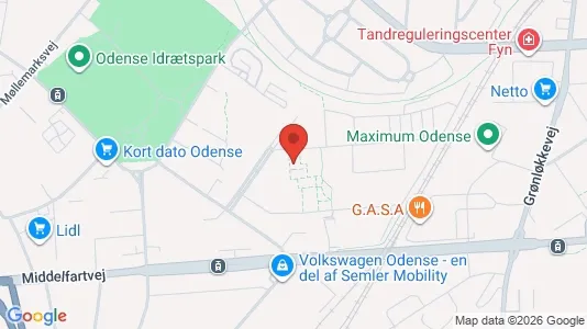 Apartments for rent i Odense V - kort over placeringen