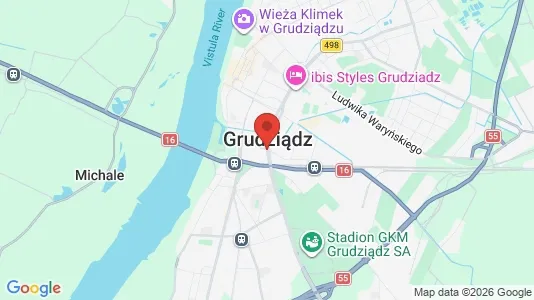 Apartments for rent i Grudziądz - kort over placeringen