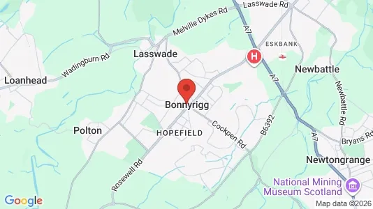 Apartments for rent i Bonnyrigg - Midlothian - kort over placeringen