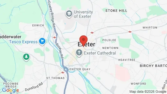 Apartments for rent i Exeter - Devon - kort over placeringen