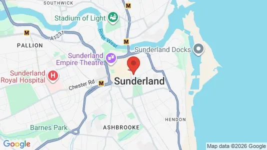 Apartments for rent i Sunderland - Tyne and Wear - kort over placeringen