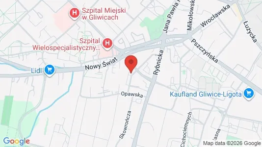 Apartments for rent i Gliwice - kort over placeringen