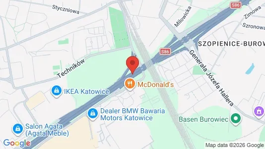 Apartments for rent i Katowice - kort over placeringen
