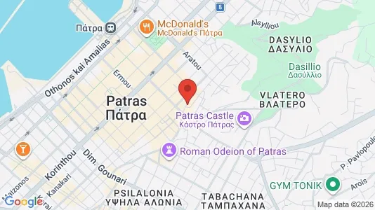 Apartments for rent i Patras - kort over placeringen