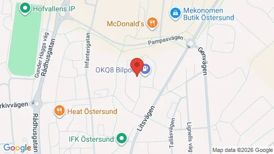 Apartments for rent i Östersund - kort over placeringen
