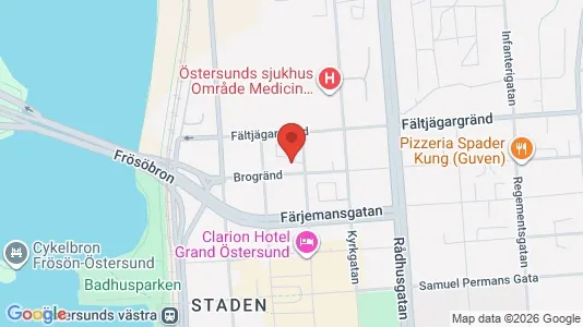 Apartments for rent i Östersund - kort over placeringen