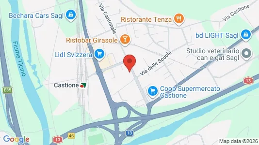 Apartments for rent i Bellinzona - kort over placeringen