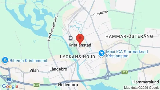 Apartments for rent i Kristianstad - kort over placeringen