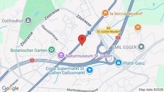 Apartments for rent i Sankt Gallen - kort over placeringen