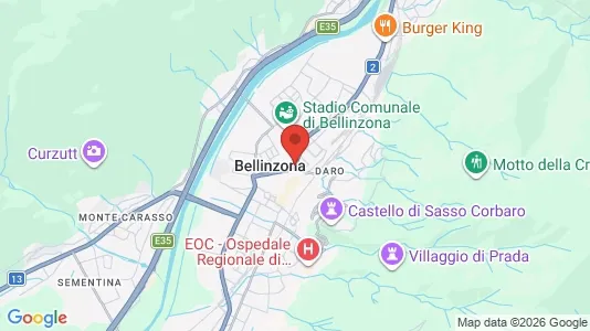 Apartments for rent i Bellinzona - kort over placeringen