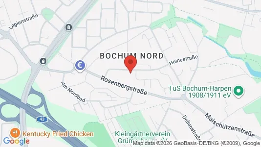 Apartments for rent i Bochum - kort over placeringen