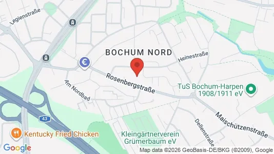 Apartments for rent i Bochum - kort over placeringen