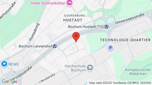 Apartments for rent i Bochum - kort over placeringen