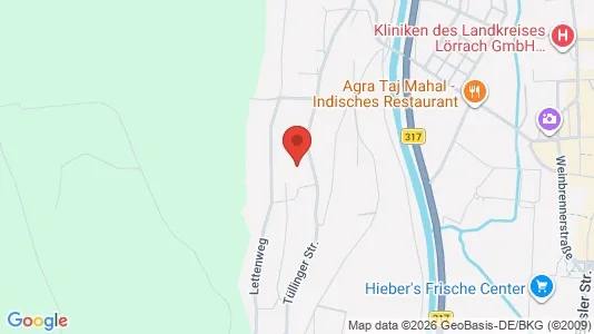 Apartments for rent i Lörrach - kort over placeringen