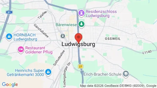 Apartments for rent i Ludwigsburg - kort over placeringen