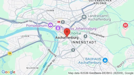 Apartments for rent i Aschaffenburg - kort over placeringen