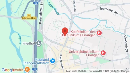 Apartments for rent i Erlangen - kort over placeringen