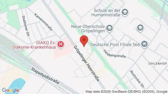 Apartments for rent i Bremen - kort over placeringen