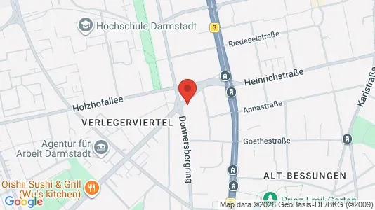 Apartments for rent i Darmstadt - kort over placeringen