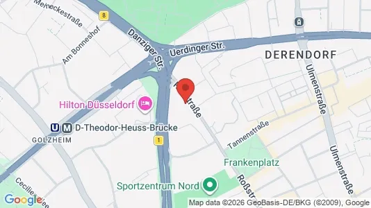 Apartments for rent i Dusseldorf - kort over placeringen