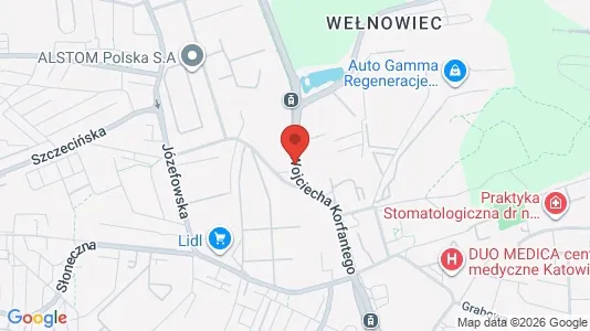 Apartments for rent i Katowice - kort over placeringen