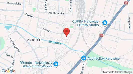 Apartments for rent i Katowice - kort over placeringen