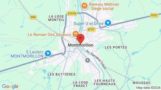 Apartments for rent i Montmorillon - kort over placeringen