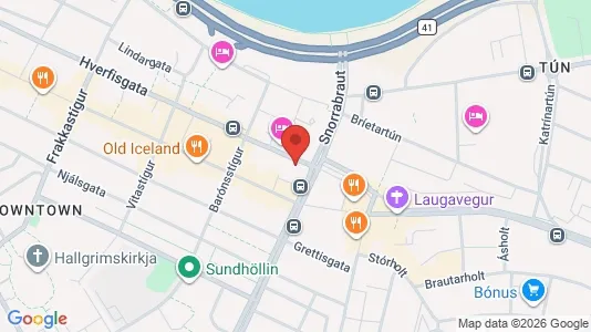 Apartments for rent i Reykjavík Miðborg - kort over placeringen