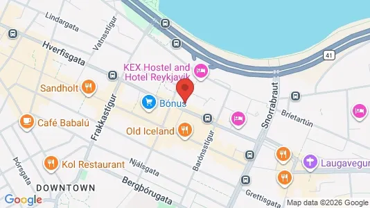 Apartments for rent i Reykjavík Miðborg - kort over placeringen