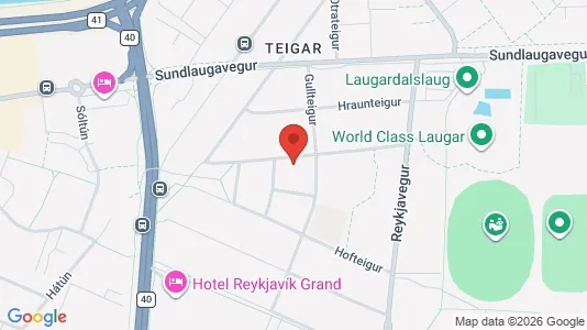 Apartments for rent i Reykjavík Hlíðar - kort over placeringen