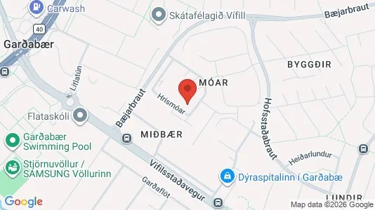 Apartments for rent i Garðabær - kort over placeringen