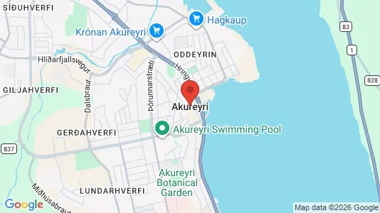 Apartments for rent i Akureyri - kort over placeringen