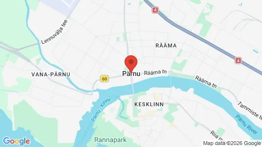 Apartments for rent i Pärnu - kort over placeringen