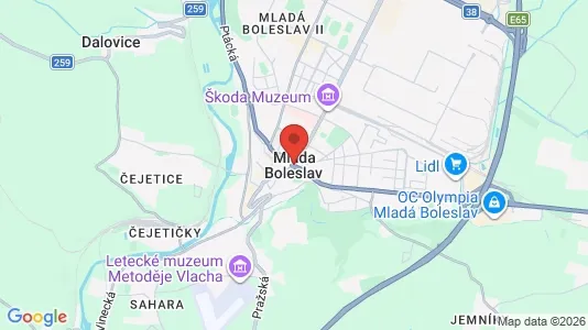 Apartments for rent i Mladá Boleslav - kort over placeringen