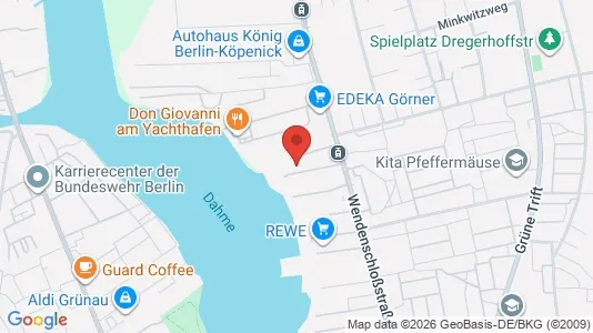 Apartments for rent i Berlin Treptow-Köpenick - kort over placeringen