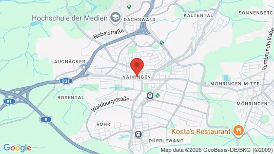 Apartments for rent i Stuttgart Vaihingen - kort over placeringen